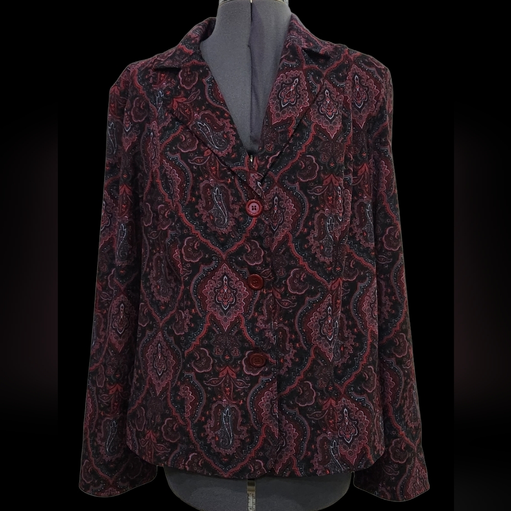 Vintage Harve Benard dark paisley blazer women's size Large